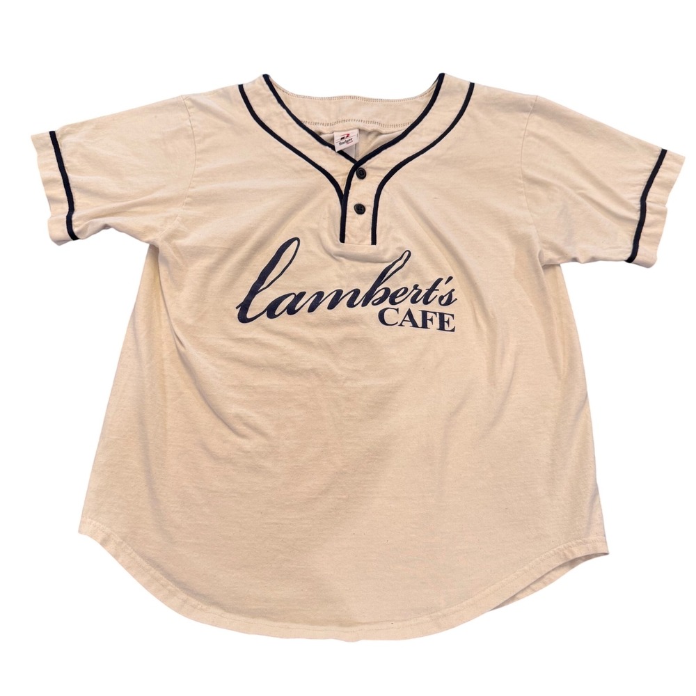 Lamberts Cafe 90's Baseball League Henley Americana Diner Grunge (dirt spt) Sz M